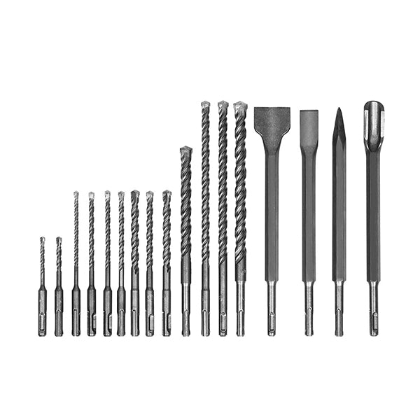 17Pcs Drill Bits Set Chisel Sds Plus Rotary Hammer Masonry Concrete