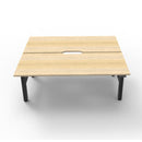1800Mm Back To Back Workstation Natural Oak And Black
