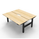 1800Mm Back To Back Workstation Natural Oak And Black
