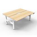 1800Mm Back To Back Workstation Natural Oak And White