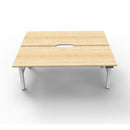 1800Mm Back To Back Workstation Natural Oak And White