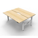 1800Mm Back To Back Workstation Natural Oak And White