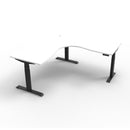1800Mm Corner Workstation With Cable Tray Natural White And Black