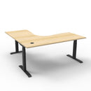 1800Mm Natural Oak And Black Corner Workstation