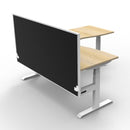 1800Mm Natural Oak And White Corner Workstation With Screen