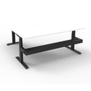 1800Mm Natural White And Black Corner Workstation With Cable Tray