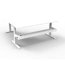 1800Mm Natural White And White Corner Workstation With Cable Tray