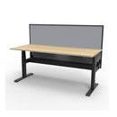 1800Mm Single Sided Workstation Screen Cable Tray Nat Oak And Black