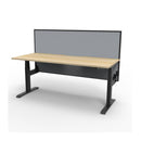 1800Mm Single Sided Workstation With Screen Nat Oak And Black