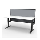 1800Mm Single Sided Workstation With Screen Nat White And Black