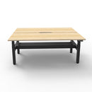 1800Mm Workstation With Cable Tray Natural Oak And Black