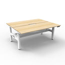 1800Mm Workstation With Cable Tray Natural Oak And White