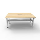 1800Mm Workstation With Cable Tray Natural Oak And White