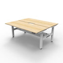 1800Mm Workstation With Cable Tray Natural Oak And White