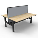 1800Mm Workstation With Screen And Cable Tray Natural Oak And Black