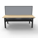 1800Mm Workstation With Screen And Cable Tray Natural Oak And Black
