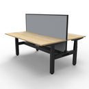 1800Mm Workstation With Screen And Cable Tray Natural Oak And Black