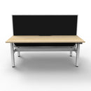 1800Mm Workstation With Screen And Cable Tray Natural Oak And White