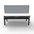 1800Mm Workstation With Screen And Cable Tray Natural White And Black