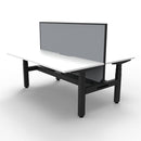 1800Mm Workstation With Screen And Cable Tray Natural White And Black