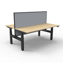 1800Mm Workstation With Screen Natural Oak And Black