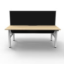 1800Mm Workstation With Screen Natural Oak And White