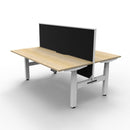 1800Mm Workstation With Screen Natural Oak And White
