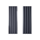 2X Charcoal Blockout Curtains Blackout Window Curtain Eyelet
