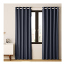 2X Charcoal Blockout Curtains Blackout Window Curtain Eyelet