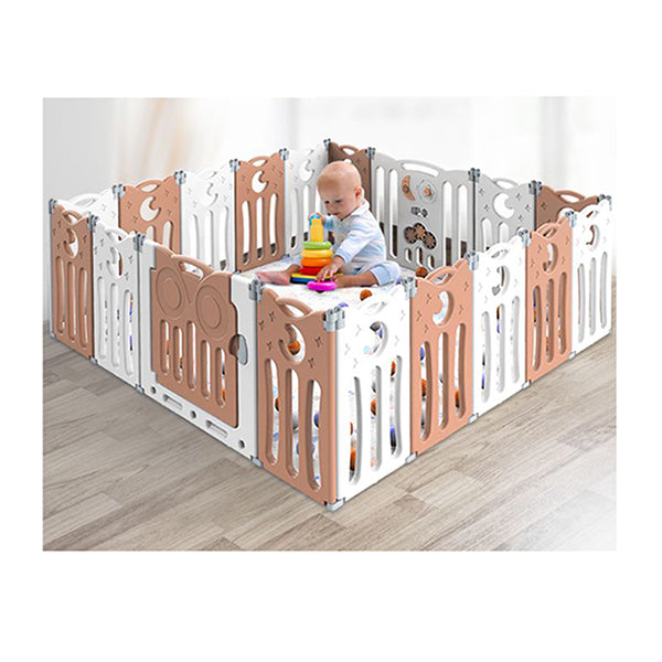 18 Panels Kids Baby Playpen Foldable Child Safety Gate Toddler Fence