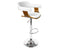 Wooden Bar Stool with White PU Leather