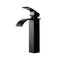 Polly Waterfall Square Matte Black Tall Basin Mixer Tap