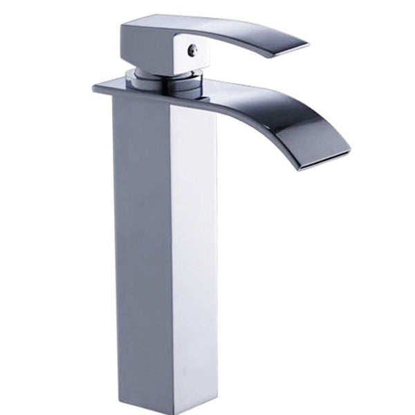 Polly Waterfall Square Chrome Tall Basin Mixer Tap
