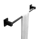 Gama Nero Square Matte Black Single Towel Rail 600mm