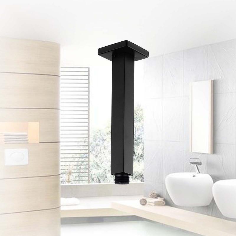 Luxury Square Matte Black Ceiling Shower Arm