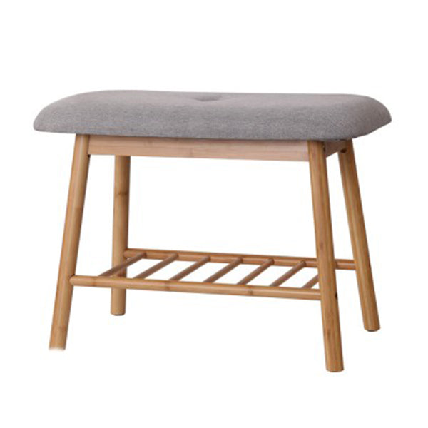 Shoe Rack Seat Bench Chair Shelf Organizers Bamboo Grey