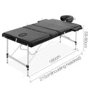 80cm Professional Aluminum Portable Massage Table - Black