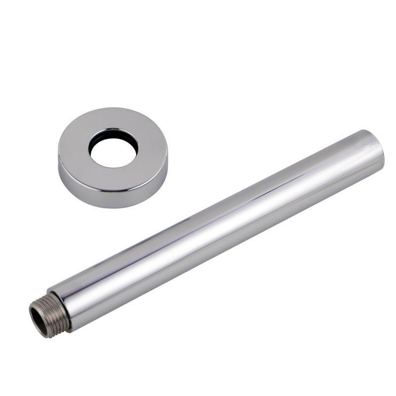 Round Silver Ceiling Shower Arm Rose Chrome Polished 200mm