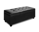 Large Ottoman PU Leather Chest Storage Box Foot Stool