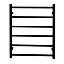 Gama Nero Square Matte Black Electric Heated Towel Rack 6 Bars