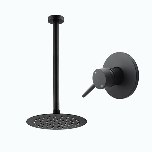Rainfall Shower Head With 400Mm Ceiling Arm Wall Mixer Tap Set