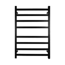 Black 912X620Mm Electric Heated Towel Rack Square 8 Bars