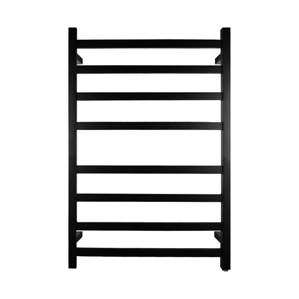 Black 912X620Mm Electric Heated Towel Rack Square 8 Bars