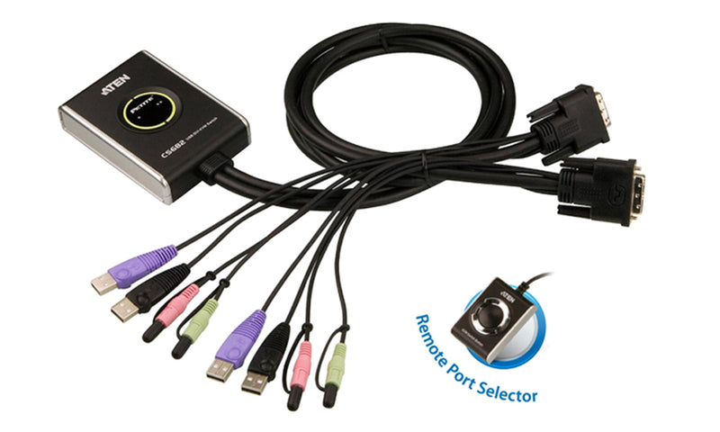 2-Port USB DVI KVM Switch with Audio and Remote Port Selector