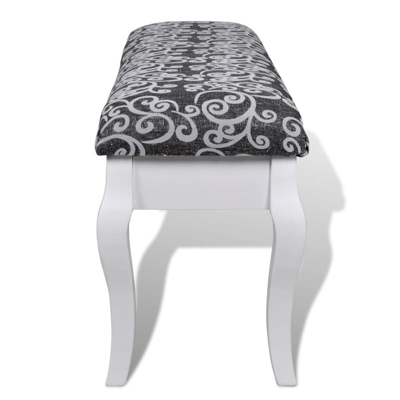 2-Seater Cushioned Hocker For Dressing Table 110 Cm - Black