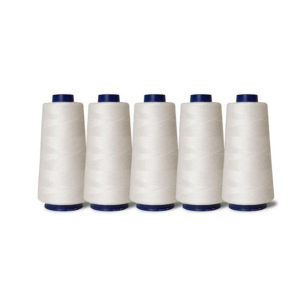 2000M Hemline Polyester Off White Sewing Overlocker Thread Pack