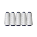 2000M Hemline Polyester White Sewing Overlocker Thread Pack