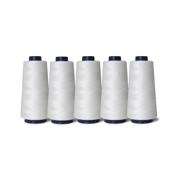 2000M Hemline Polyester White Sewing Overlocker Thread Pack