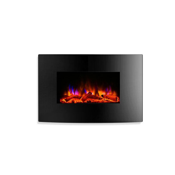 2000 W Wall Mounted Electric Fireplace Fire Log Wood Heater