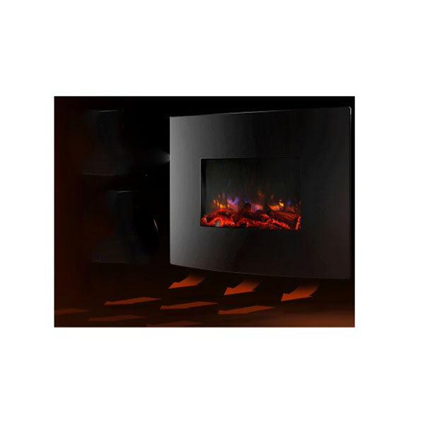 2000 W Wall Mounted Electric Fireplace Fire Log Wood Heater